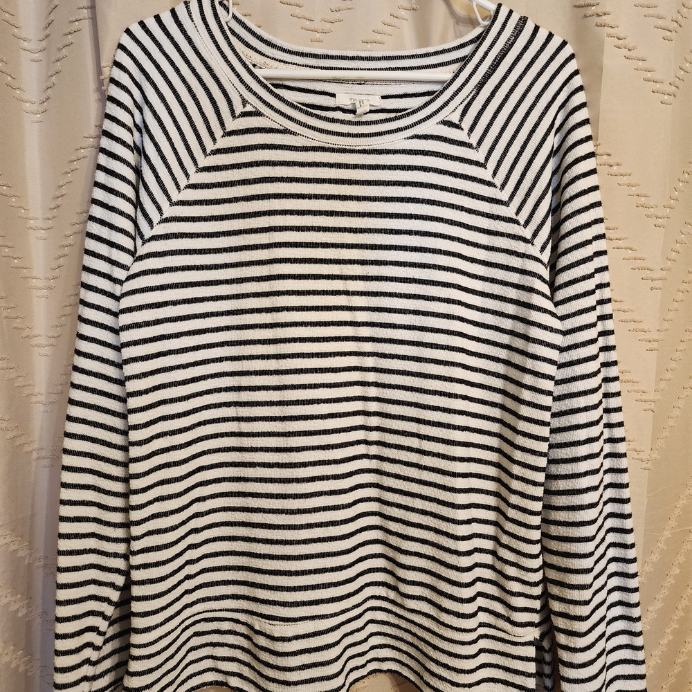 Maurices Black and White Striped Top